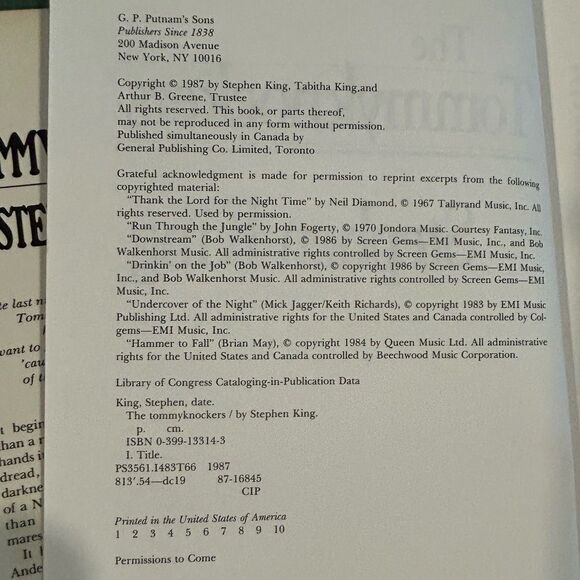 Stephen King 'The Tommyknockers' Hardcover Book - Picture 3 of 3